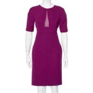 Diane Von Furstenberg Purple Crepe Paneled Dress